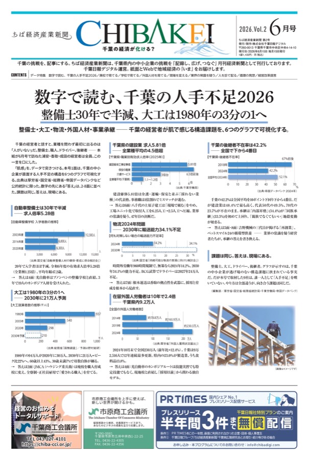 ちば経済産業新聞 2026年6月号（第2号）1面